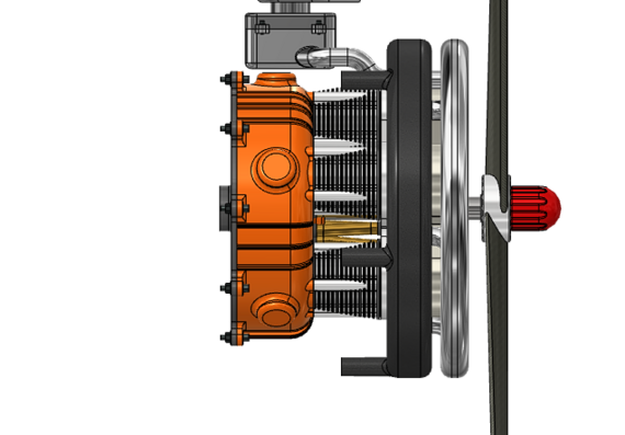 Модель пятицилиндрового поршневого двигателя