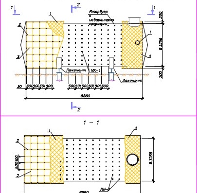 Insulation scheme of the tank 70 cubic meters.