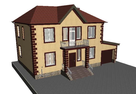 Architectural design of a low-rise residential building using the Archicad graphic editor