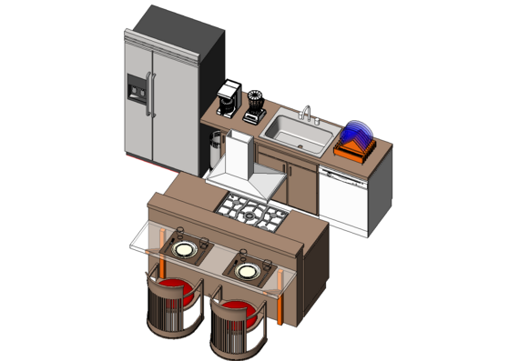 Compact kitchen in revit