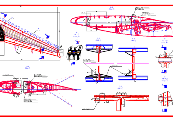 Drawing of airframe airplane rib