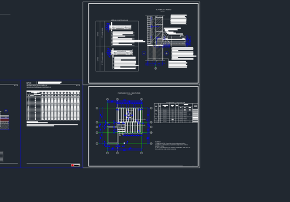 Basement plan, window node, base node, floor structures in Autocad