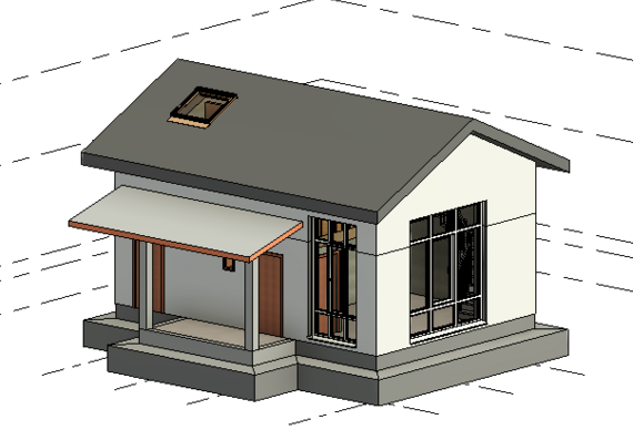 Bathhouse with attic floor 3D model