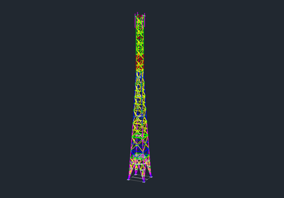 3D Tower Model H=60m