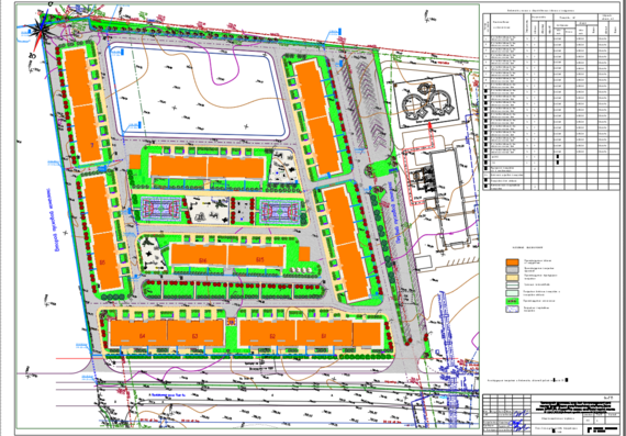 Construction of multi-storey buildings of the second stage - Landscaping drawing