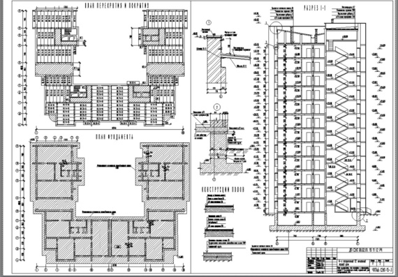 Diploma work - 4-section 12-storey apartment building in the city of Khabarovsk