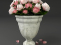 Bouquet of roses in a pot