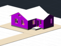 Houses and gazebo in 3D in the autocade