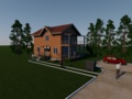 Two-storey house with many rooms in ArchiCAD