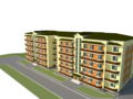 5 storey residential building in sketchup