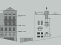 Drawings of the facades of the Glasgow School of Art