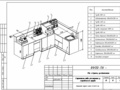 Bar counter 3100 x 2200 mm with instruments in revit