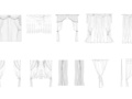 Curtain curtains and blinds in the AutoCad