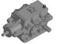 3D model of a bevel-helical gearbox