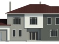 Two-storey residential building with yard in revit