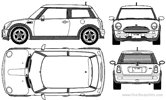 Mini One (2001) - Mini drawings, dimensions, car drawings | Download ...