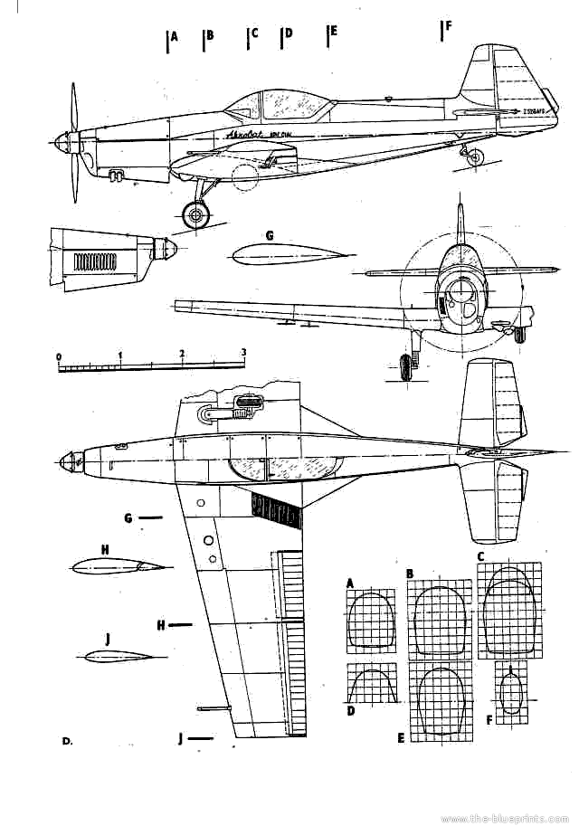 Aircraft Zlin Z-526AFS Akrobat - drawings, dimensions, figures ...