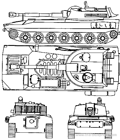 Tank 2S1 Gvozdica - drawings, dimensions, figures | Download drawings ...