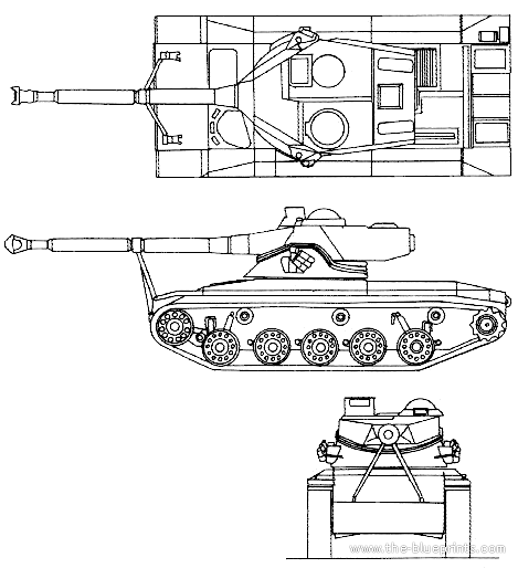 Tank SK-105A2 Kurassier - drawings, dimensions, figures | Download ...